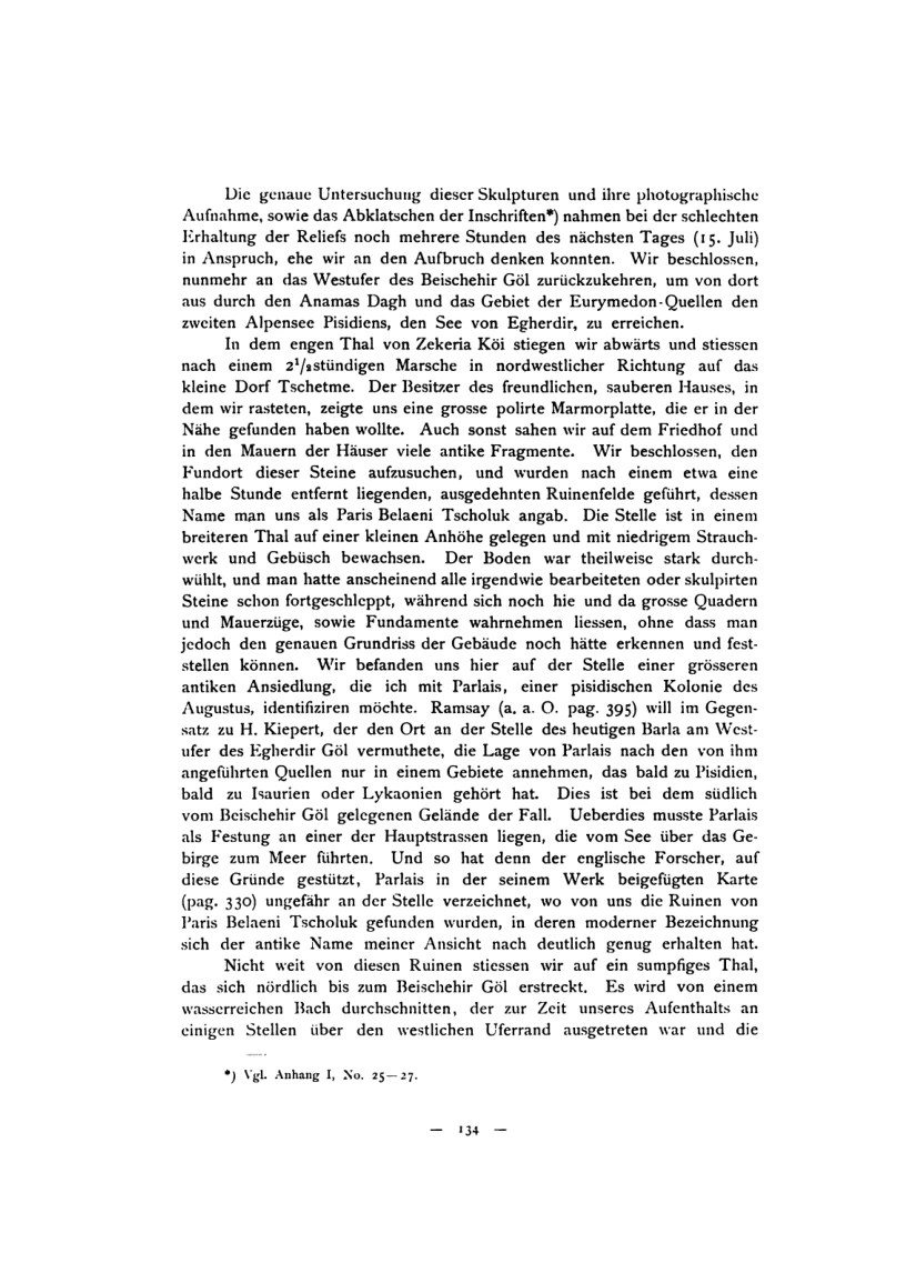 Sarre’nin 1896 kitabında Tschetme adının geçtiği 134. sayfa